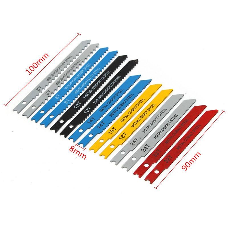 Hot Sale 14PCS U Fitting Jigsaw Blades Set Metal Plastic Wood Jig Saw Tool