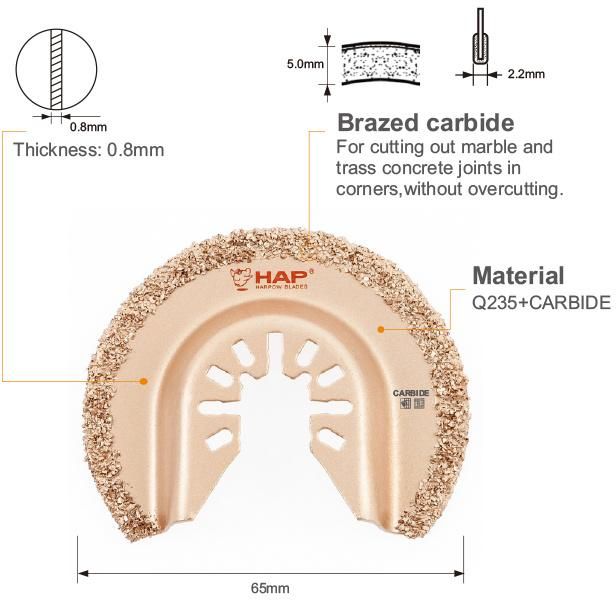 Harpow Brazed Carbide Grout Blade