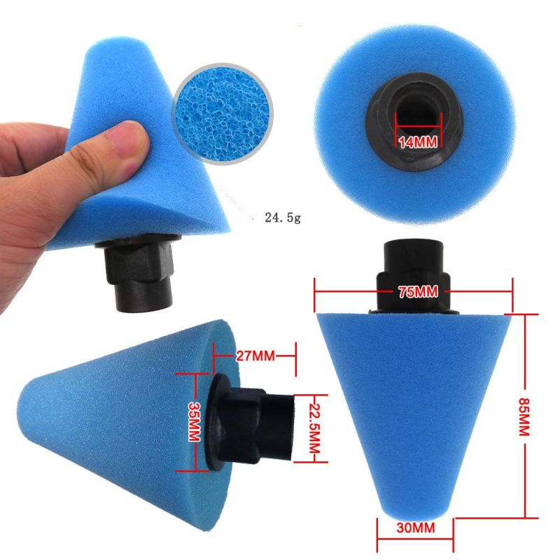 Cross-Border Supply 75mm Blue Car Wheel Sponge Brush Polishing Disc Wheel Steel Ring Polishing Waxing Sponge Wheel