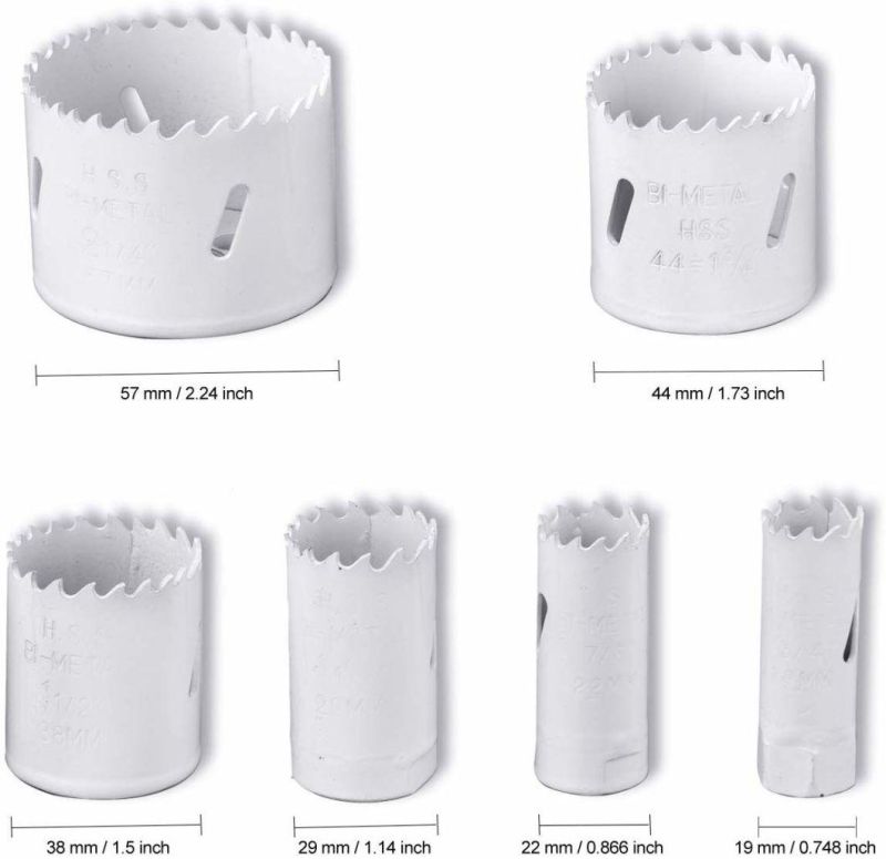 9 Piece Bi-Metal Hole Saw Kit 3/4"-2-1/4" (19-57mm) Full Set with Case