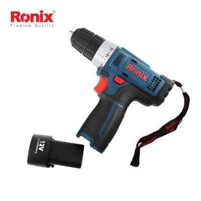 Ronix Model 8612c High Quality Mini 12V Power Tool Hand Electric Cordless Driver Drill