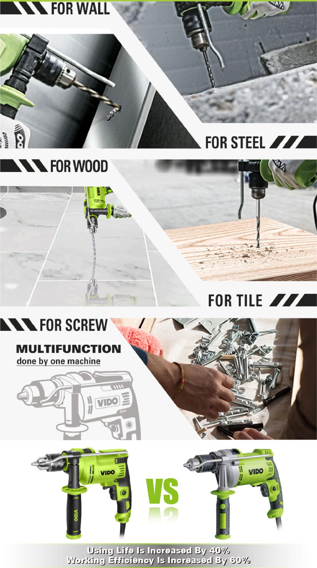Vido Professional Power Tools Good Guality 650W 13mm Electric Impact Drill