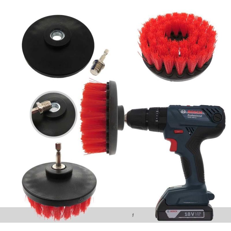 4 Inch Hollow Rodless M14-2 Electric Cleaning Brush Red Disc Brush Cleaning Brush