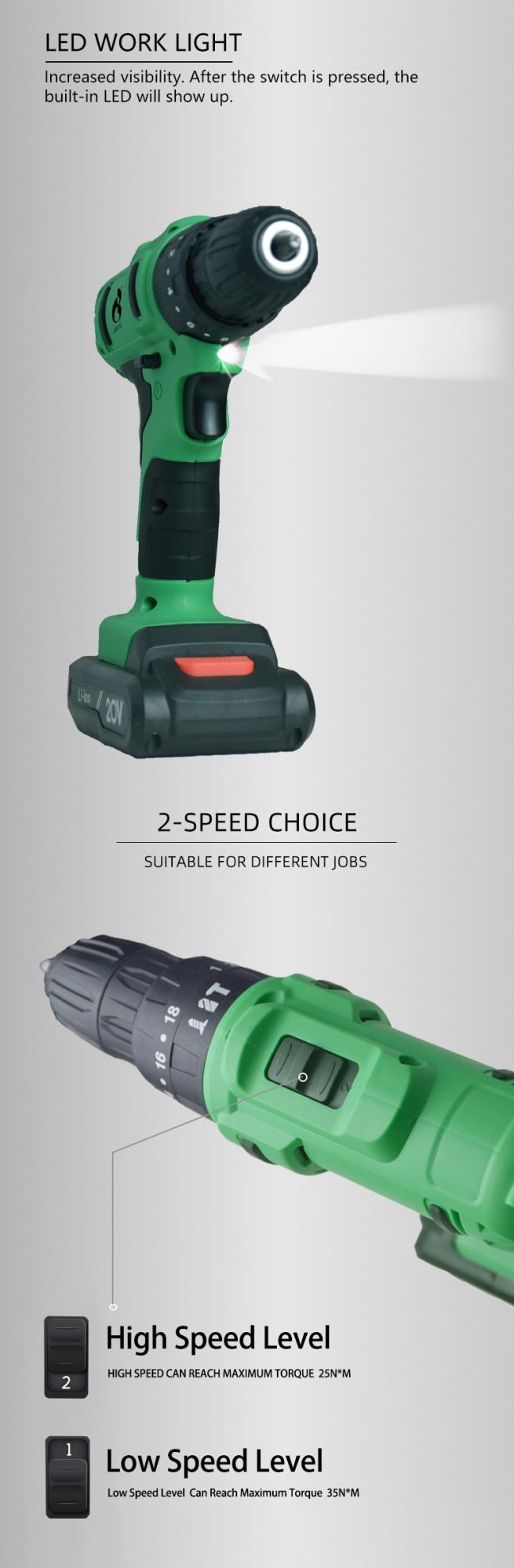 20V Hypermax Cordless Lithium Battery Impact Drill