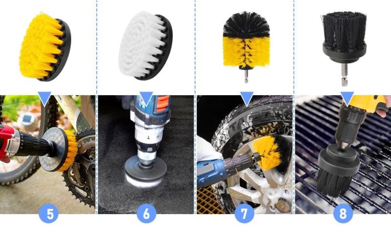 Cross-Border Supply Car Beauty Cleaning Tool 16 Sets of Electric Drill Cleaning Brush Head PP Detail Brush Wave Sponge