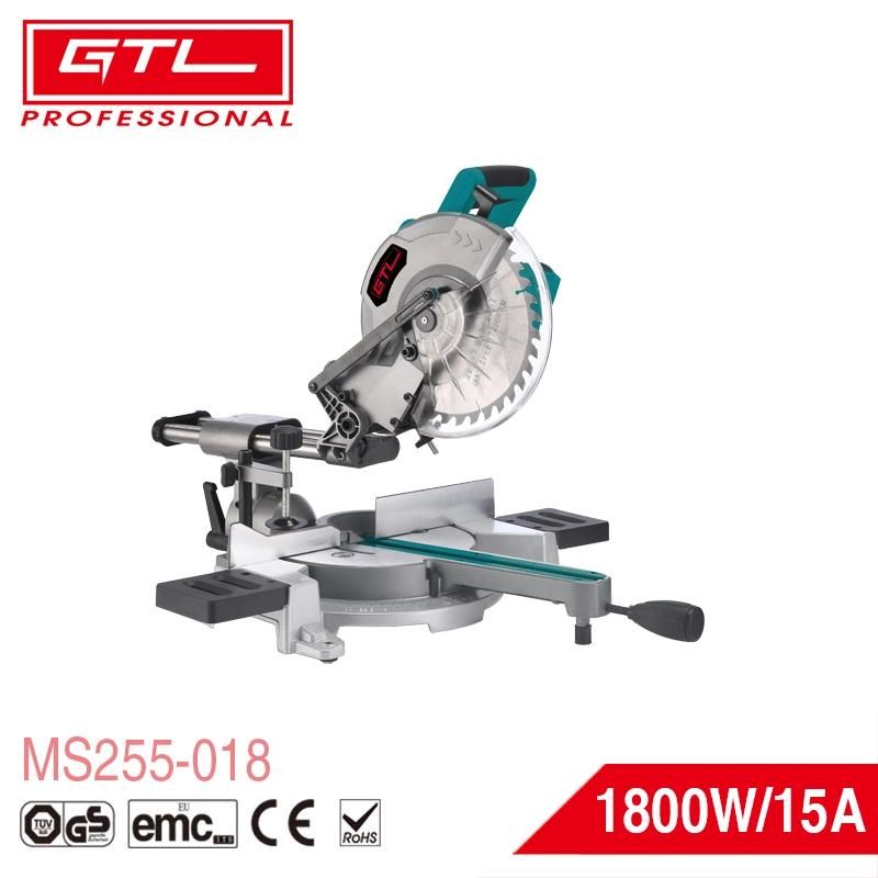 225mm Electric Power Tools Compound Saw Multi-Material Cutting, 45° Bevel, 50° Miter 1800W Miter Saw (MS255-018)