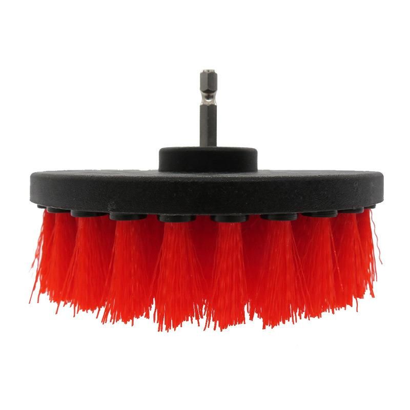 Electric Cleaning Brush 4-Piece Red Kitchen Cleaning Brush Car Beauty 2/3.5/4/5 Inch