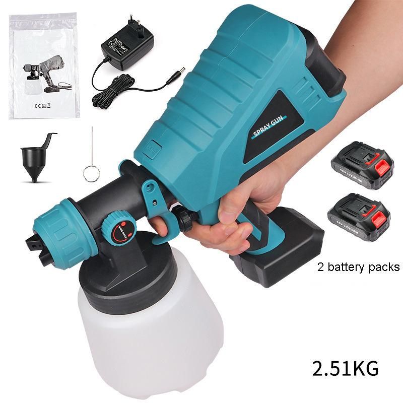 18V 450W Battery Powered 1000ml HVLP Cordless Paint Sprayer Gun