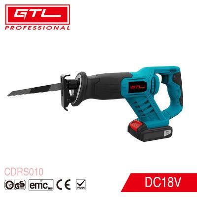 18V Cordless Garden Power Tools Saw 0-3000rpm Variable Speed Electric Reciprocating Saw, Ideal for Wood and Metal Cutting (CDRS010)
