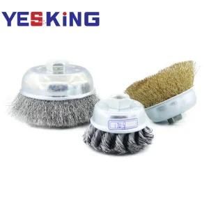Good Quality Crimped Steel Brass Wire End Brush for Polishing and Cleaning