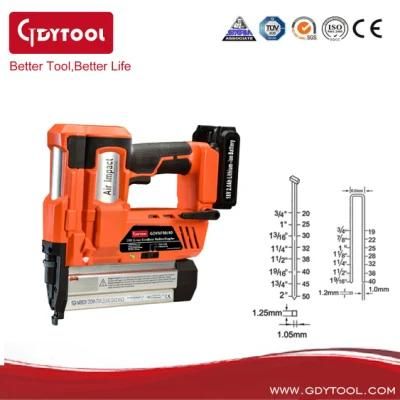 Professional 18V Li-ion Battery Cordless Nail Gun Nailer More Power Cordless Nailer and Stapler Electric Nail Gun and Staple Gun Gdy-Af5040b