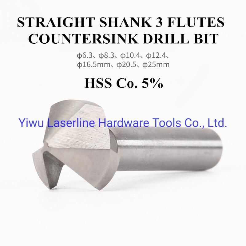 Original Makita Drill Bit for Metal Cu Ni Zn Hole Chamfering HSS Co5% Round Shank 3 Flutes Countersink Drill Bit