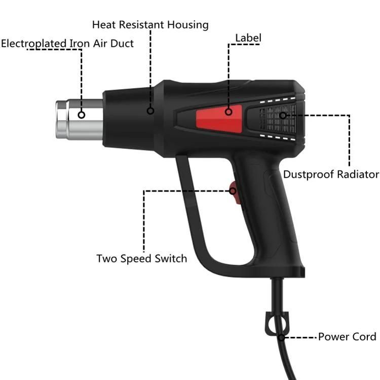 Making and Sale Dual Airflow Controls 1400W Dual Temperature Hot Air Guns Tqr-85c1 Heat Guns