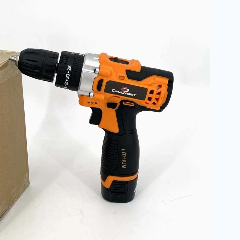 Cg-2003orange Impact Double Speed 12V 16.8V 21V Li-on Lithium Battery Professional Manufacturer Hand Rechargeable Forward and Reverse Impact Cordless Drill