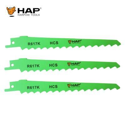 6 Inch Hcs Wood Cutting Reciprocating Saw Blade with Bright Green Color