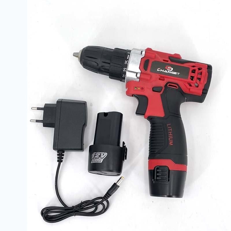 Cg-2003red Impact Double Speed 12V 16.8V 21V Li-on Lithium Battery Professional Manufacturer Hand Rechargeable Forward and Reverse Impact Cordless Drill