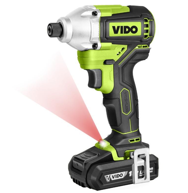 Vido 180n. M Large Toque Cordless 18V Brushless Impact Driver