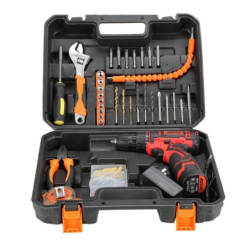 Set of 35PCS Brushless Lithium Electric Impact Drill Portable Cordless Torque Screwdriver Combination Tool Kits