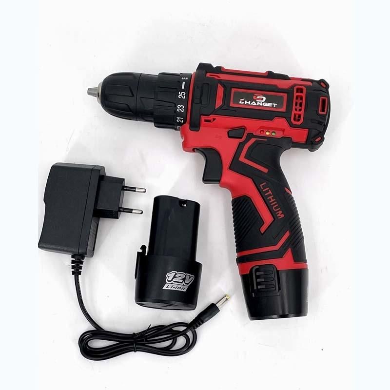 Cg-2001 Red Double Speed 12V 16.8V 21V Li-on Lithium Battery Professional Manufacturer Hand Rechargeable Forward and Reverse Impact Cordless Drill