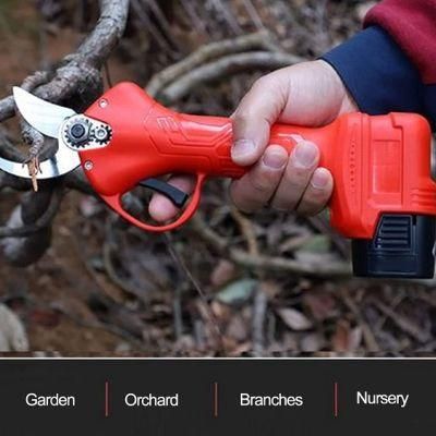 21V 25mm Cordless Professional Electric Vineyard Grape Pruning Shears 25mm Pruning Shear Fruit Picking Scissors Made in China