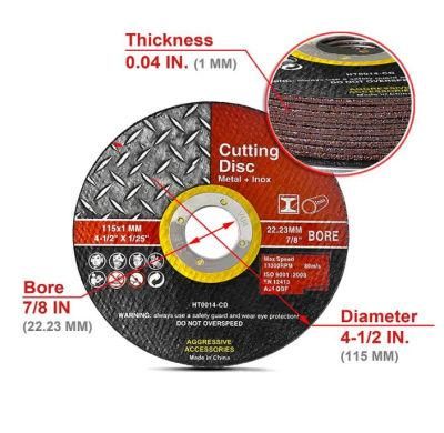 Metal and Stainless Steel Abrasive Cut off Wheels Cutting Discs for Angle Grinders 4.5&quot;