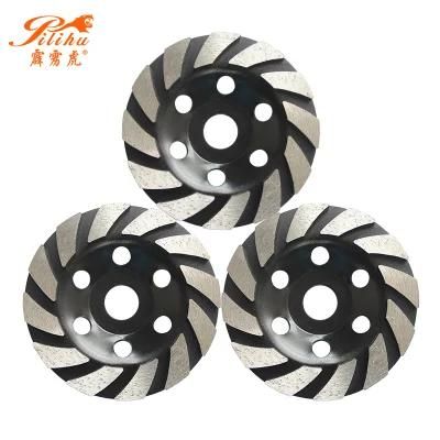 Pilihu Diamond Grinding Wheel Metal Alloy Disc Bowl Shape Grinding Cup Concrete Granite Stone
