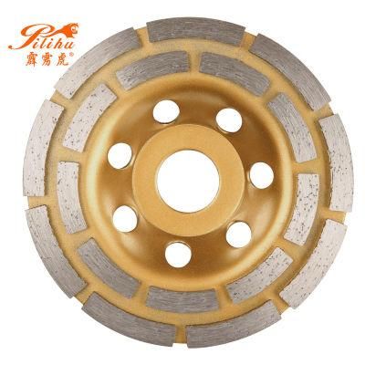 4.5inch 115*20*5*M14 Double Row Diamond Grinding Cup Wheel for Concrete, Stone