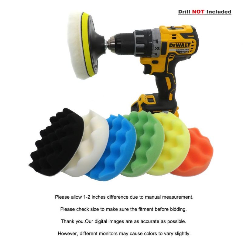 Cross-Border Supply 5 Inch 8 Pieces of Wavy Car Polished Sponge Car Cleaning Wax Polished Car Wash Sponge