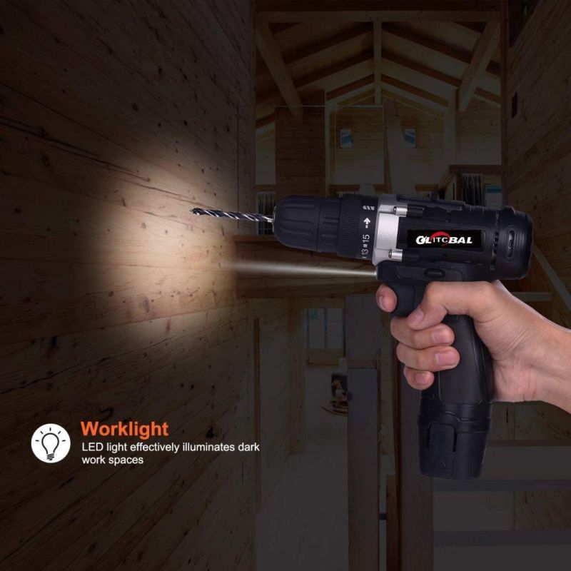 12V Lithium-Ion Powerful Cordless Electric Drill-Power Tools