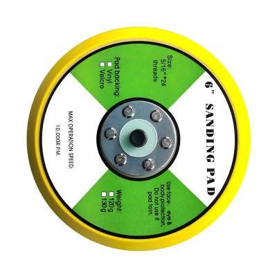 Sanding Pad Backing Pad Abrasive 6inch Hook and Loop Vinyl Glue 5/16`` Holes for Air Sander