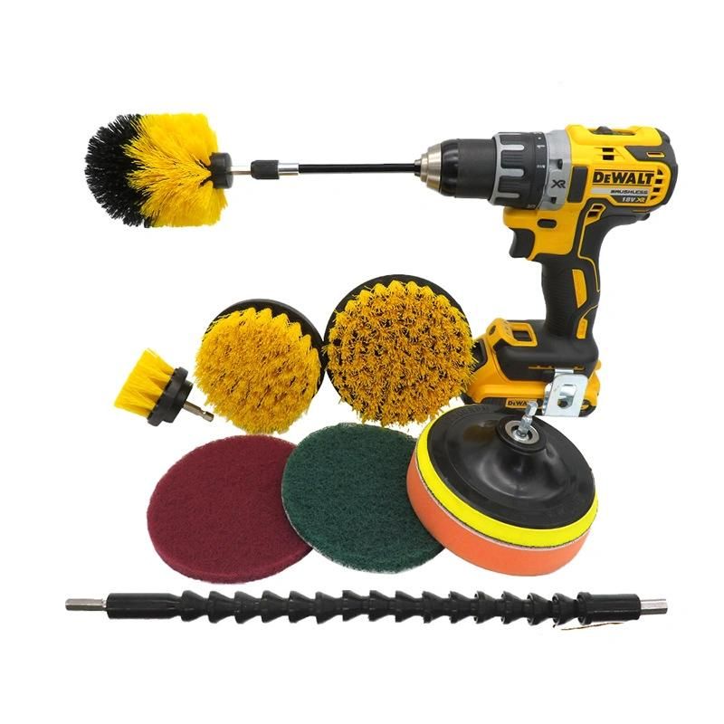 Electric Drill Brush 10-Piece Set Home Cleaning Car Beauty Electric Drill Brush Head