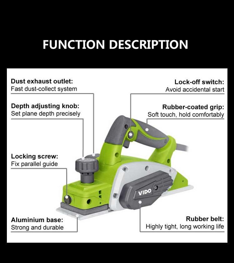 Vido Handheld Lock-off Switch Planer for Woodworking