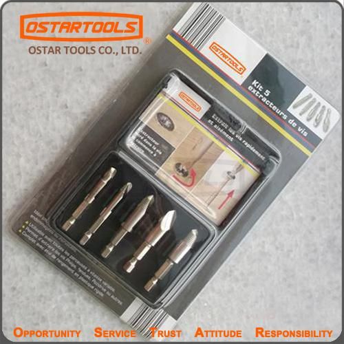 5PC Screw Extractor, Damaged Screw Remover