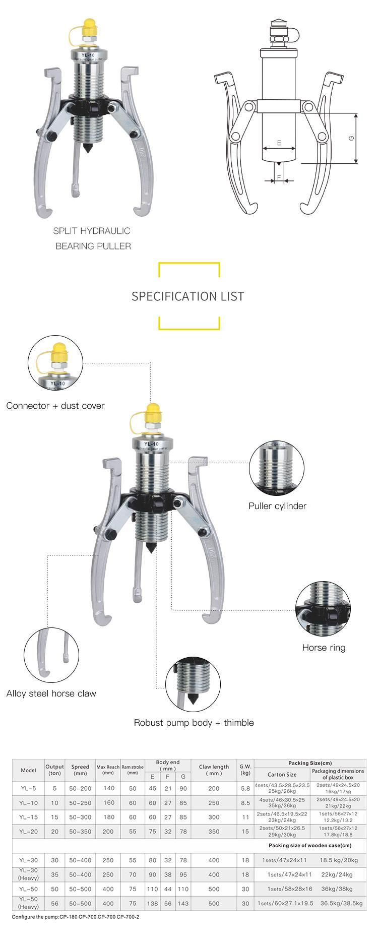 10 Ton Separate Unit Hydraulic Bearing Puller (YL-10)