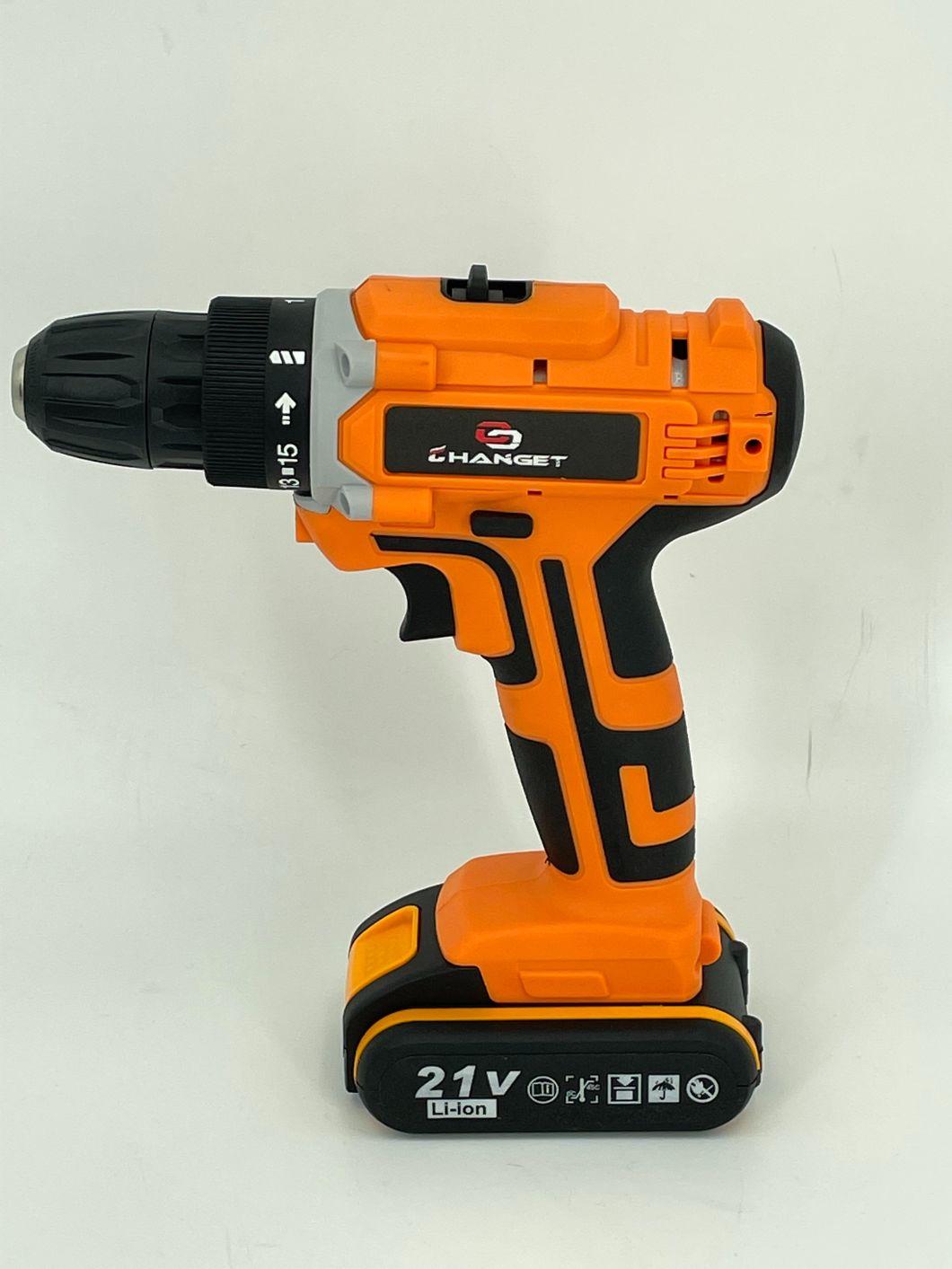 Cg-3007red Double Speed 12V 16.8V 21V Li-on Lithium Battery Professional Manufacturer Hand Rechargeable Forward and Reverse Impact Cordless Drill