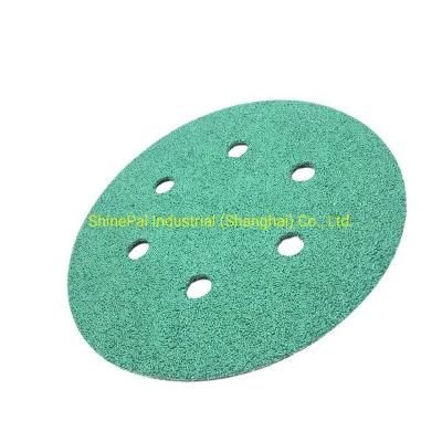 100mm/125mm with or Without Holes Green Film Base Hook and Loop Sandpaper Abrasive Disc