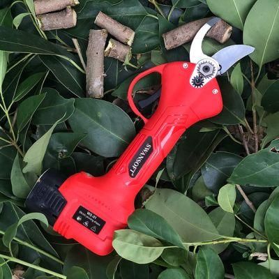 Battery Pruner Running Time 4-8h Cordless Electric Scissor Pruner Electric Pruning Shears Rechargeable with 2 Batteries