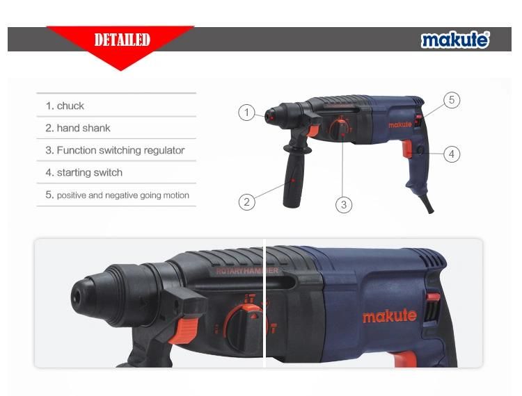 800W Electric Rotary Impact Hammer Drill Machine with Variable Speed