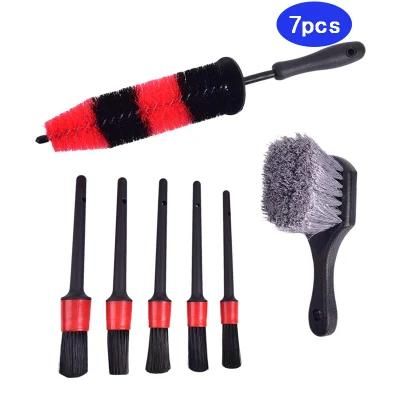 Cross-Border Supply Car Cleaning Tool Car Interior Beauty Cleaning Brush 7 Cases Car Wheel Brush Spot