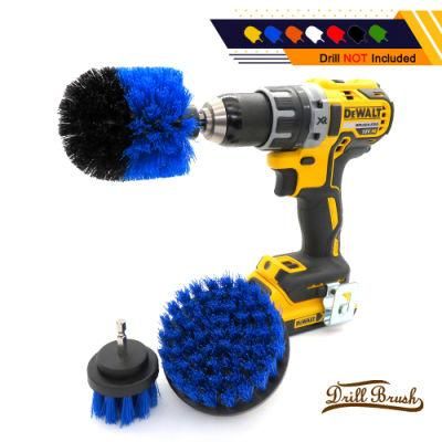 Electric Drill Brush 3-Piece Set 2 Inch 3.5 Inch 4 Inch Electric Blue Cleaning Brush Head