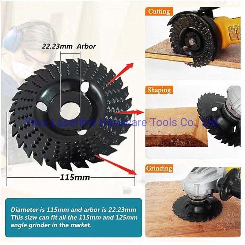 Hot-Selling 5inch Wood Rasp Saw Rotary Disc Bore Woodworking Grinding Wheel for Angle Grinder