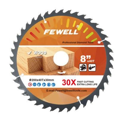 High Quality 200*2.5/1.5*40t*30mm Exporting Tct Saw Blade for Cutting Wood