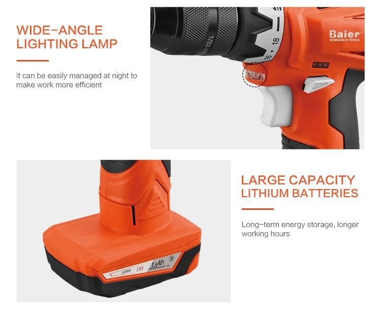 10.8V/12V DIY Cordless Drill with Two Speed / Lithium-Ion Battery / LED Light/ 0-400/1400rpm Drive for Distributor