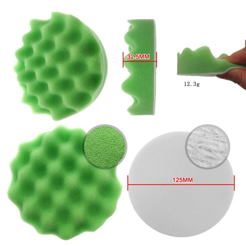 Cross-Border Supply 5 Inch 8 Pieces of Wavy Car Polished Sponge Car Cleaning Wax Polished Car Wash Sponge