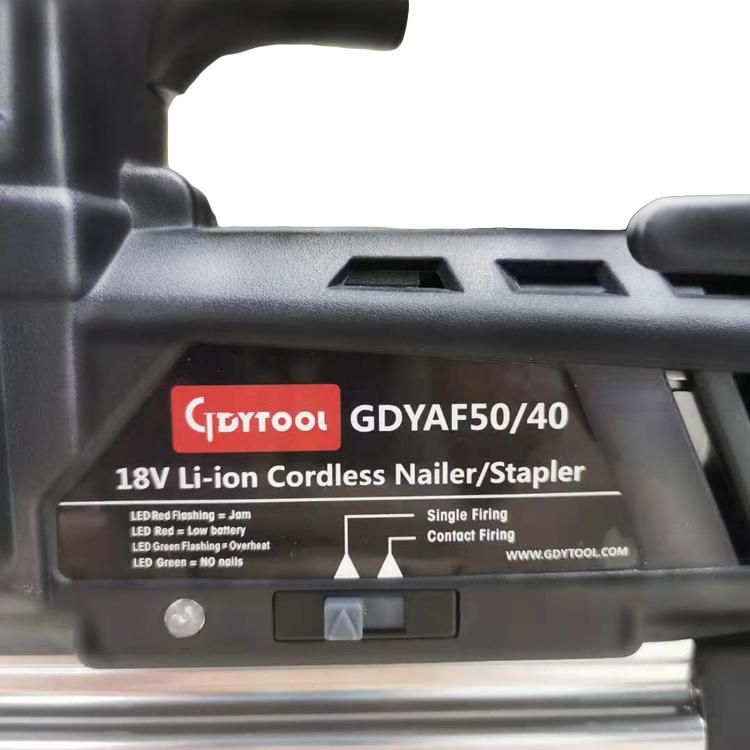 Popular High Quality Powerful 18V Battery Cordless Air Nailer and Stapler Gdy-Af5040m