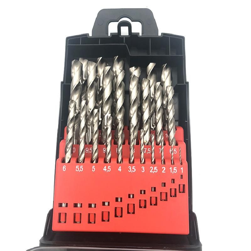 25PCS HSS Twist Drill Bit Set 1mm-13mm Bright Cobalt Surface Treatment Titanium Drill Bit