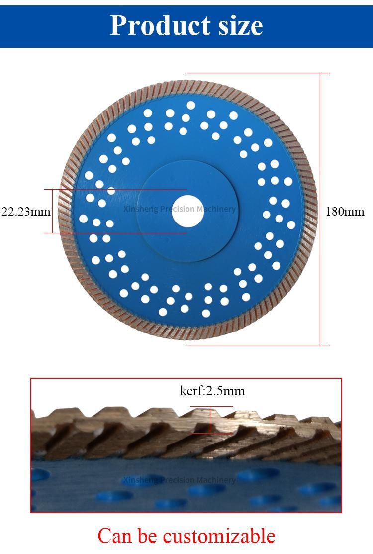 180mm 7" Diamond Tile Saw Blade Super Thin Diamond Porcelain Blade for Cutting Porcelain Tile Ceramic Dekton Stone