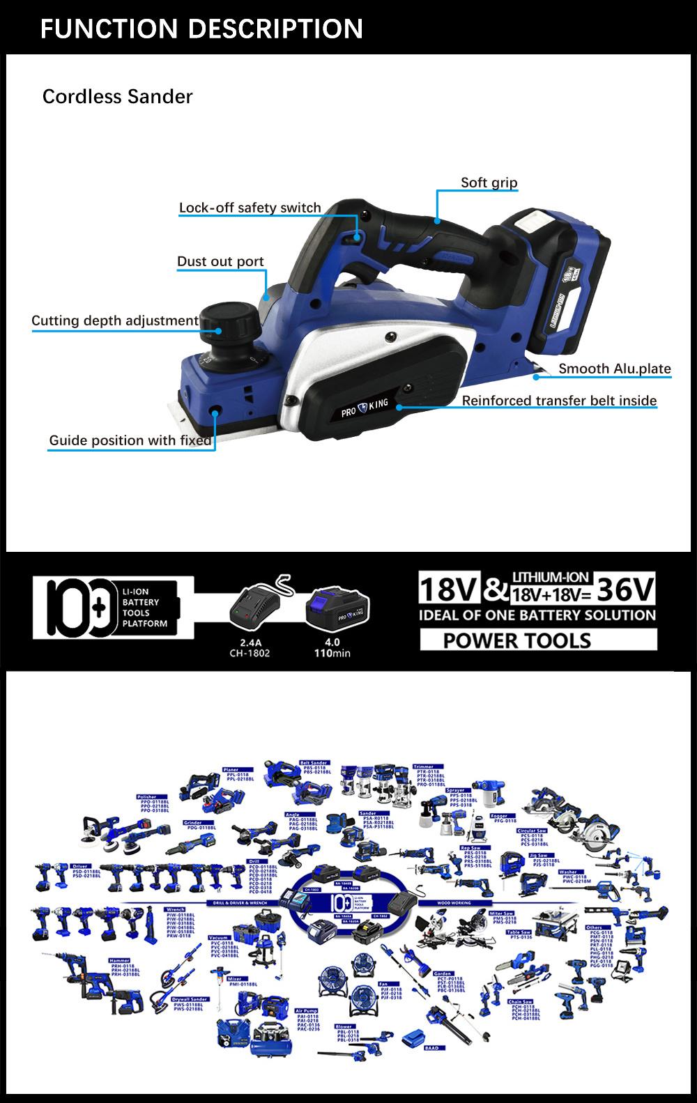 Cordless Planer Battery Brushed Motor