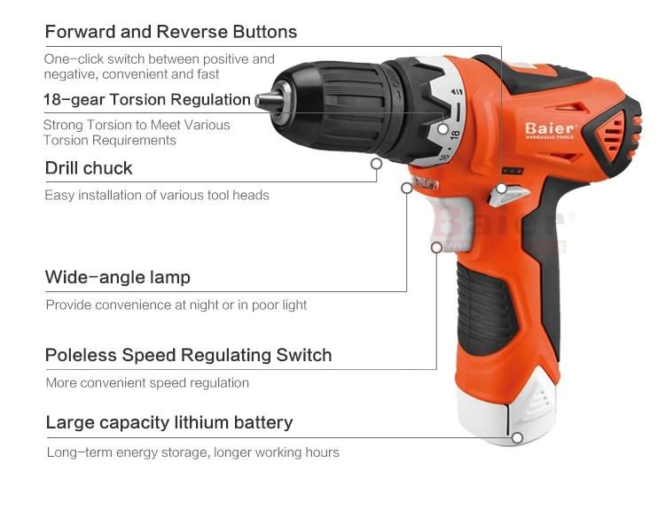 Rechargeable Lithium Battery Hand Drill Strong Motivate