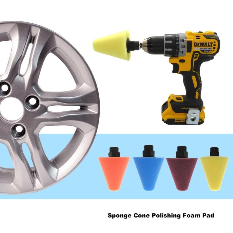 Cross-Border Supply 75mm Jujube Red Car Wheel Sponge Brush Polishing Disc Wheel Steel Ring Waxing Sponge Wheel